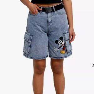 Disney Mickey Mouse cargo shorts w/ belt